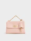 Charles & Keith - Mini Kerry Chain-handle Crossbody Bag In Light Pink