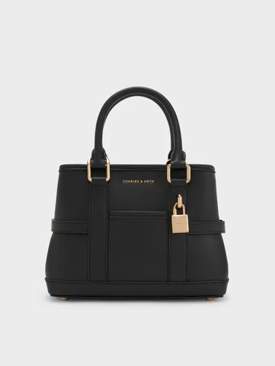 Charles & Keith - Mini Scottie Tote Bag In Black