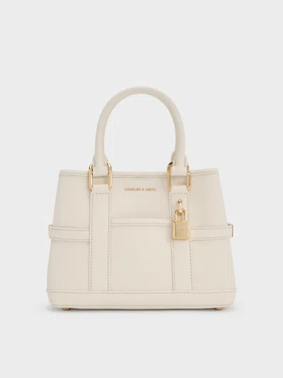 Charles & Keith - Mini Scottie Tote Bag In White
