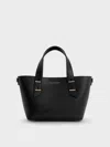 Charles & Keith - Mini Shania Double-handle Tote Bag In Black