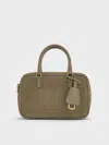 Charles & Keith - Mini Sianna Corduroy Bowling Bag In Green