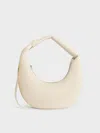 Charles & Keith - Mini Toni Knotted Crescent Hobo Bag In Chalk