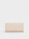 Charles & Keith Tassel Detail Long Wallet In Oat