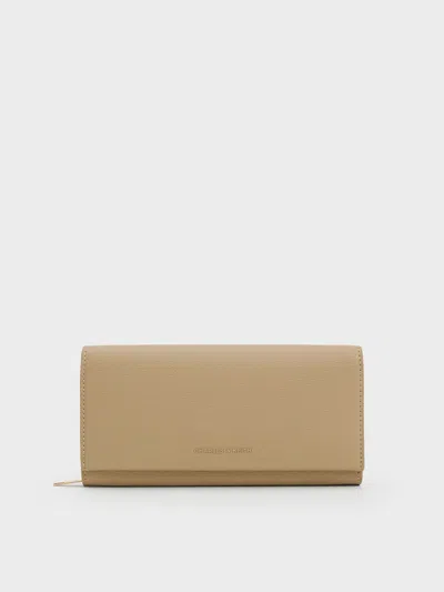 Charles & Keith Tassel Detail Long Wallet In Sand