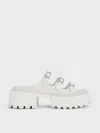 Charles & Keith Nadine Triple-strap Platform Sandals In White