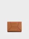 Charles & Keith Nasrin Geometric Wallet In Chocolate