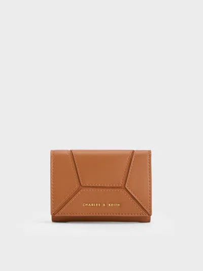 Charles & Keith Nasrin Geometric Wallet In Chocolate