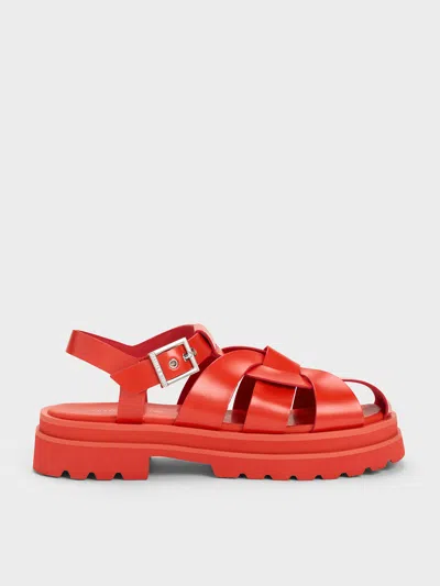 Charles & Keith Nell Gladiator Sandals In Red