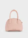 Charles & Keith - Nelly Bowling Bag In Pink