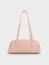 Charles & Keith - Nelly Elongated Shoulder Bag In Pink