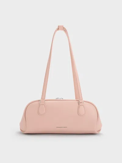 Charles & Keith - Nelly Elongated Shoulder Bag In Pink