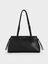 Charles & Keith - Noane Elongated-handle Shoulder Bag In Black