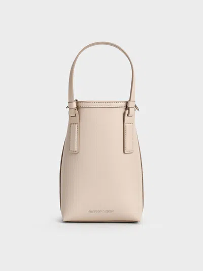 Charles & Keith - Noelle Elongated Tote In Ivory