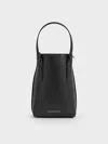 Charles & Keith - Noelle Elongated Tote In Noir