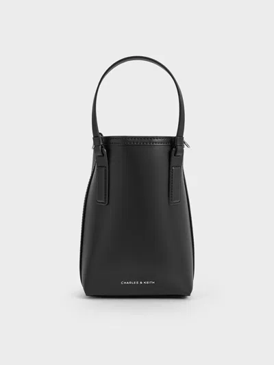 Charles & Keith - Noelle Elongated Tote In Noir