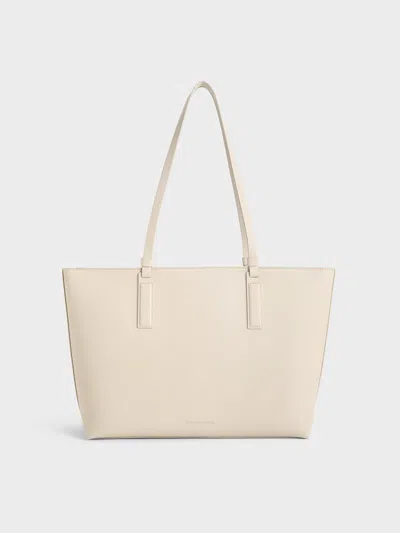 Charles & Keith - Noelle Tote Bag In Ivory
