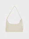 Charles & Keith - Nylon Chevron Shoulder Bag In Cream