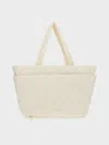 Charles & Keith - Nylon Chevron Tote Bag In Cream
