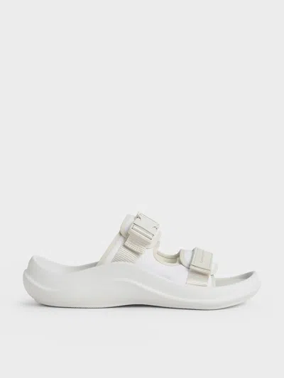 Charles & Keith - Nylon Double-strap Sports Sandals In White