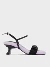 Charles & Keith - Nylon Wave-edge Sculptural-heel Sandals