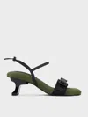Charles & Keith - Nylon Wave-edge Sculptural-heel Sandals