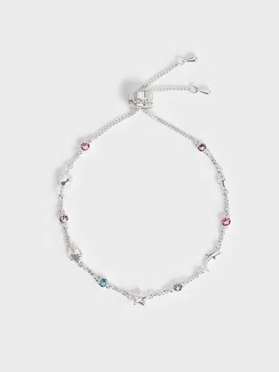 Charles & Keith - Oceana Crystal Bracelet In Silver
