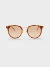 Charles & Keith Oval Recycled Acetate Sunglasses In T. Shell