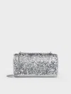 Charles & Keith - Paffuto Sequinned Wallet On Chain In Silver
