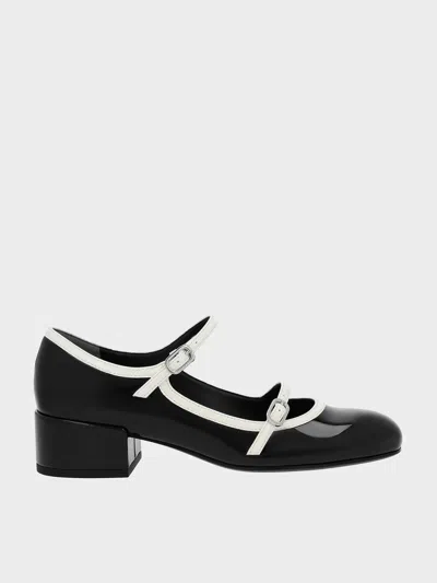 Charles & Keith - Patent Contrast-trim Double-strap Mary Jane Pumps