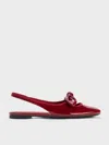 Charles & Keith - Patent Knotted-bow Slingback Flats