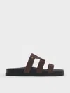 Charles & Keith - Petina Suede Flatform Sandals In Brown
