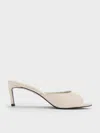 Charles & Keith - Pointed Peep-toe Heeled Mules