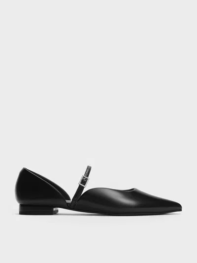 Charles & Keith - Pointed-toe D'orsay Mary Janes In Black