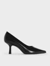 Charles & Keith - Pointed-toe Kitten-heel Pumps In Black Box