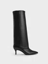 Charles & Keith - Pointed-toe Stiletto-heel Knee-high Boots In Black