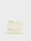 Charles & Keith - Rachel Front-pocket Top-zip Wallet In Cream