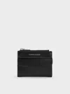 Charles & Keith - Rachel Front-pocket Top-zip Wallet In Noir