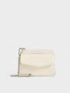 Charles & Keith - Rachel Front-pocket Zip-around Wallet In Cream