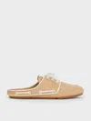 Charles & Keith - Raffia Slip-on Boat Shoes In Sand