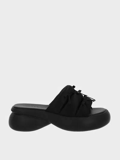 Charles & Keith - Recycled Polyester Bow Puffy Sports Sandals