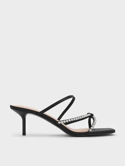 Charles & Keith - Recycled Polyester Gem-embellished Strappy Heeled Sandals