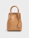 Charles & Keith - Rene Elongated Top Handle Bag In Toffee