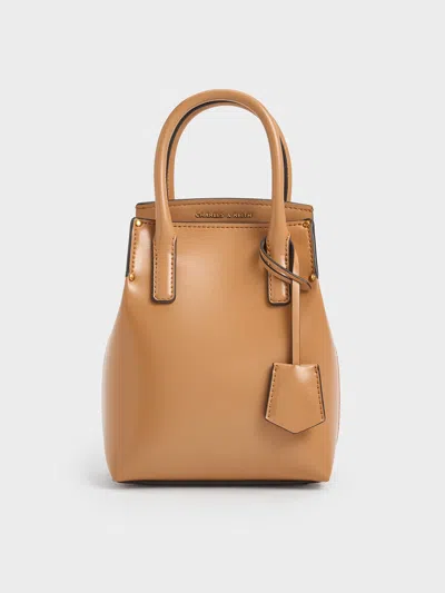 Charles & Keith - Rene Elongated Top Handle Bag In Toffee