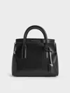 Charles & Keith - Rene Structured Top Handle Bag In Black