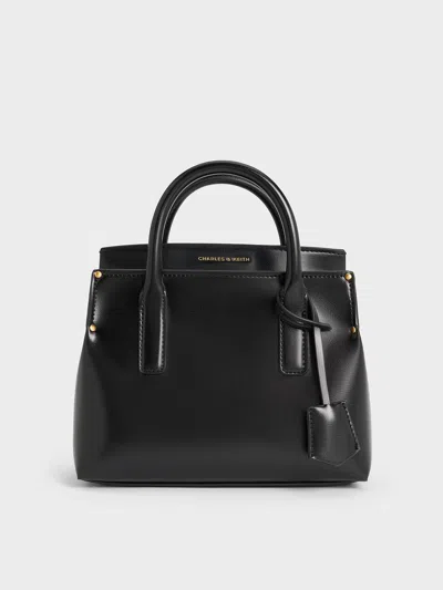 Charles & Keith - Rene Structured Top Handle Bag In Black