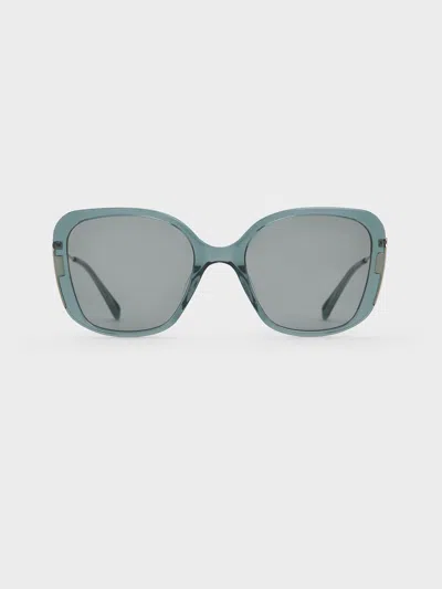 Charles & Keith - Renee Recycled Acetate Butterfly Sunglasses In Green