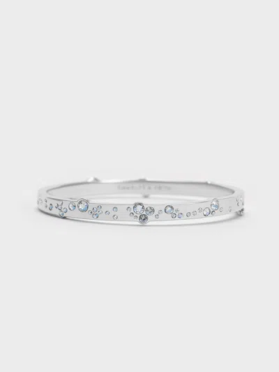 Charles & Keith - Reverie Crystal Bangle In Silver