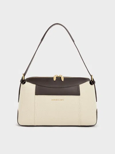 Charles & Keith - Roan Canvas Top Handle Bag In Brown