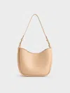 Charles & Keith - Robyn Chain-handle Bag In Beige