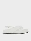 Charles & Keith - Rosetta Knotted Puffy Sandals In White
